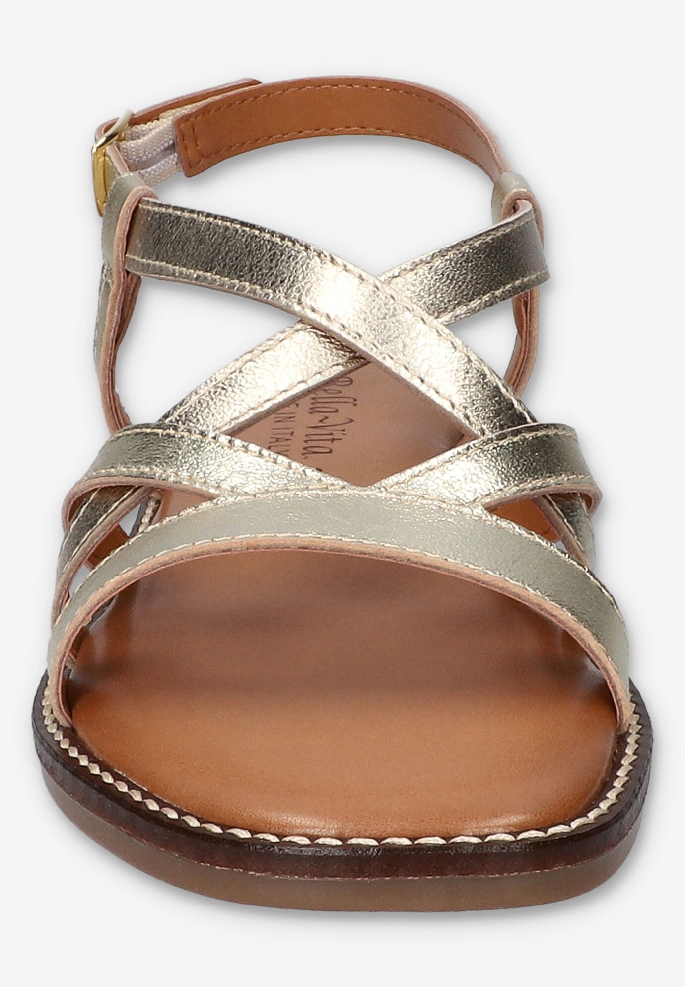 Tya-Italy Flat Sandal, CHAMPAGNE LEATHER, on-hover image number 1