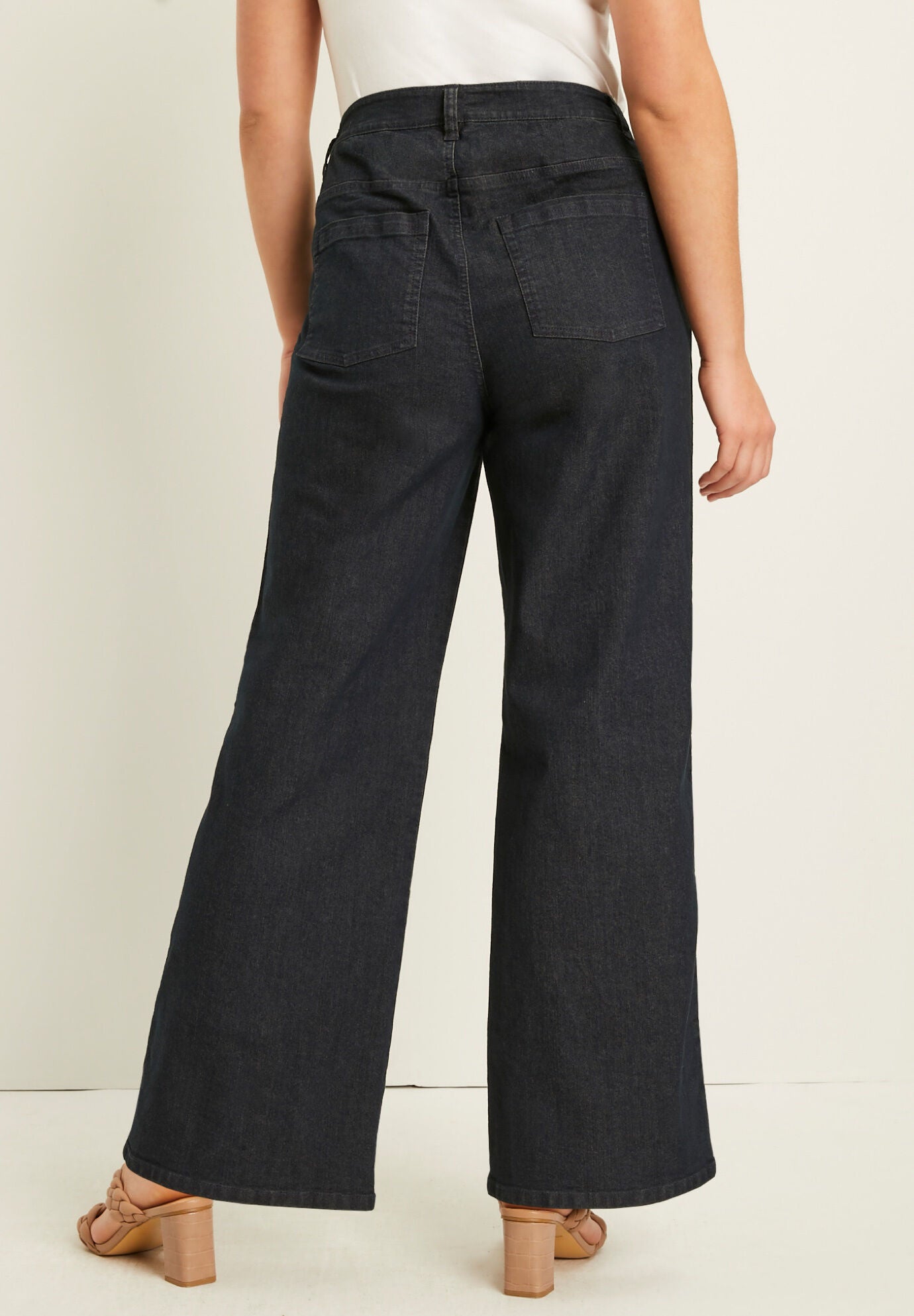 Women Loose Fitting Curl Wide Leg Jeans main image 1