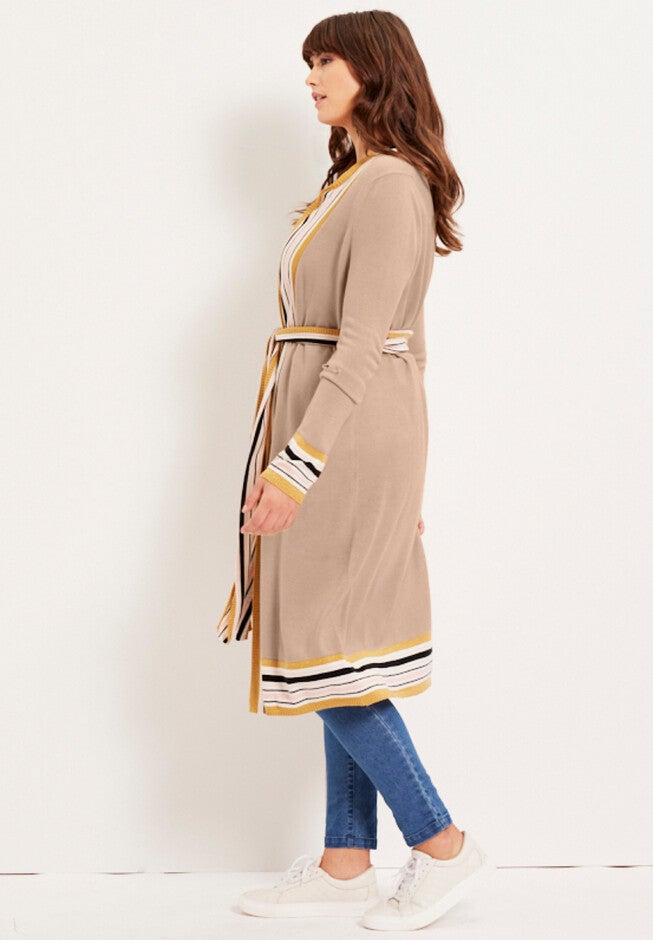 Metallic Trim Duster Cardigan, , alternate image number null