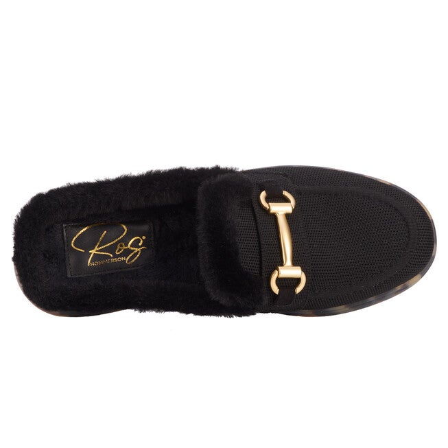 Gigi Faux Fur Slide, BLACK, alternate image number 5