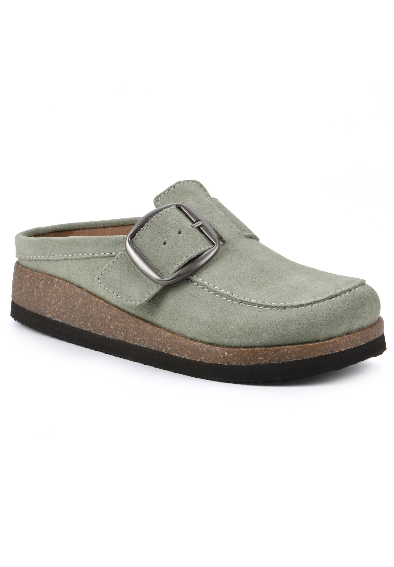 Bueno Casual Flat, SAGE GREEN SUEDE, hi-res image number 0