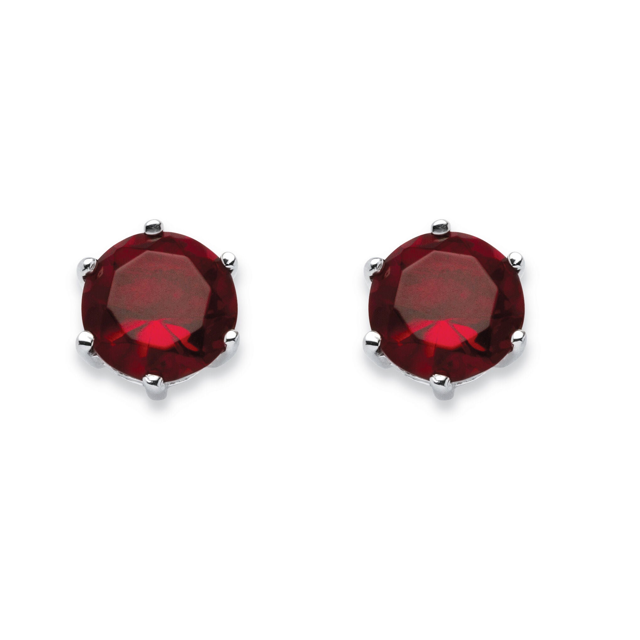 Birthstone .925 Sterling Silver Stud Earrings, JULY, hi-res image number 0