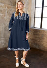Embroidered Boardwalk Dress, NAVY, hi-res image number null