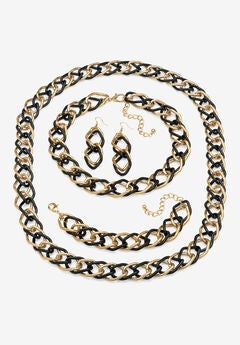 3-Piece Black Ruthenium-Plated Link Set