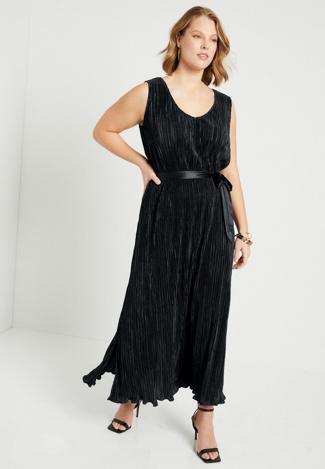 plisse dress black BETH