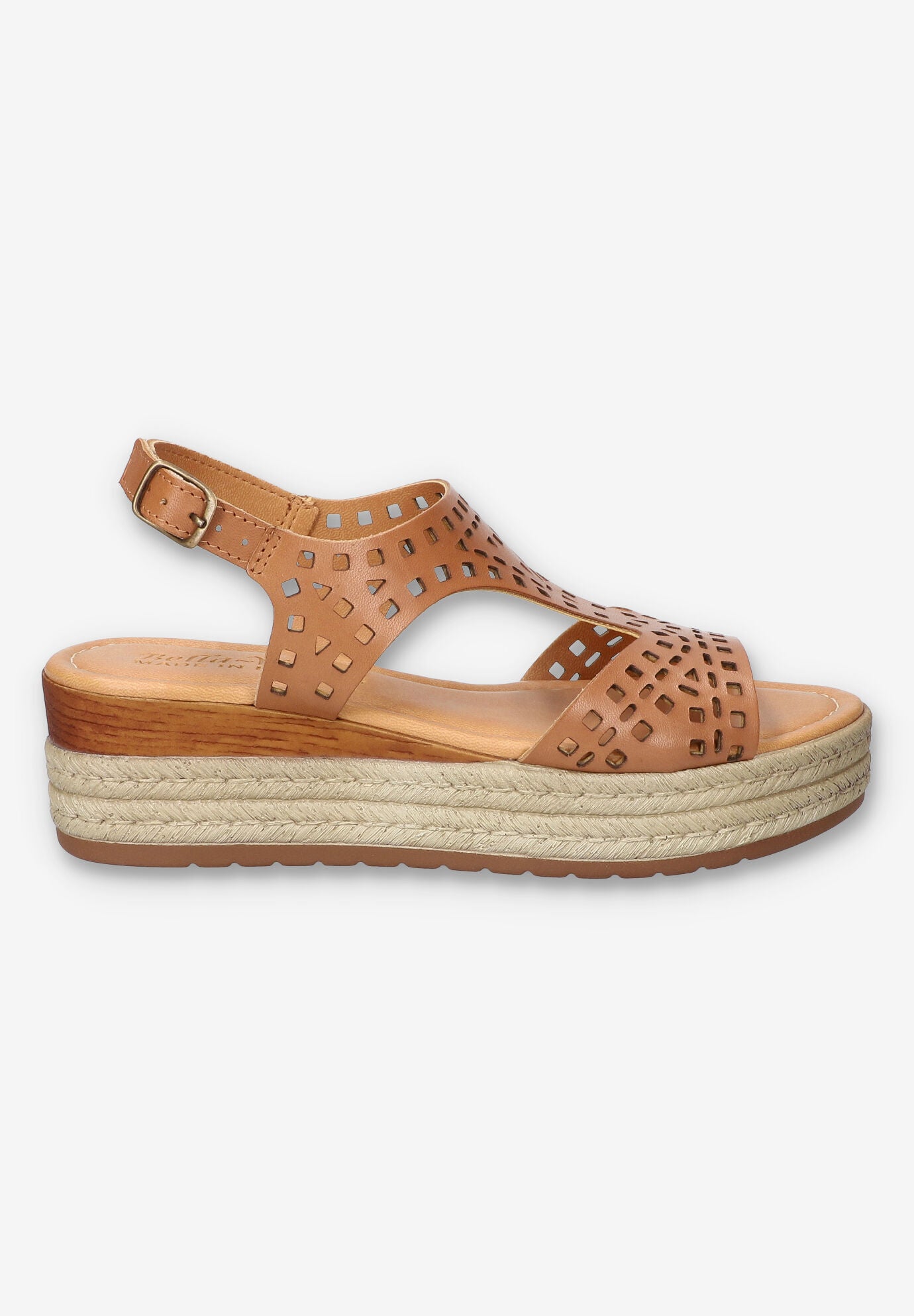 Ann-Italy Wedge Sandal, BROWN LEATHER, alternate image number 2