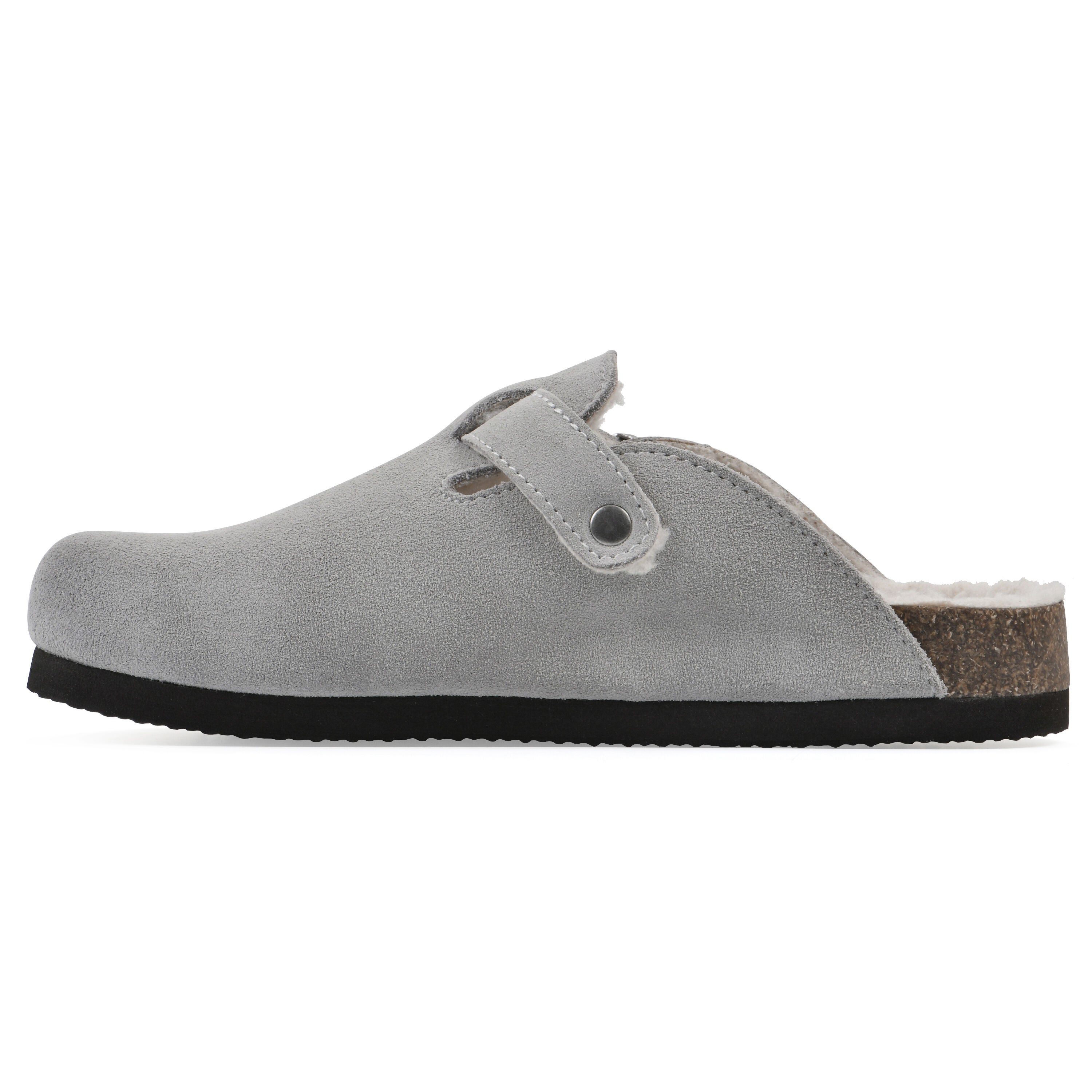 Bari Footbeds Clog, LIGHT GREY SUEDE, alternate image number 3