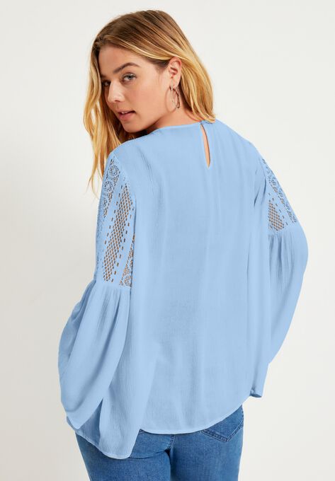 Crochet-Trim Blouse, , on-hover image number null