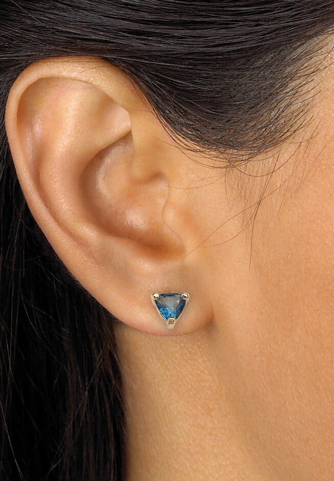 Multi Color Cubic Zirconia 5 Pair Multi Cut Gold Tone Stud Earring Set, , alternate image number 4