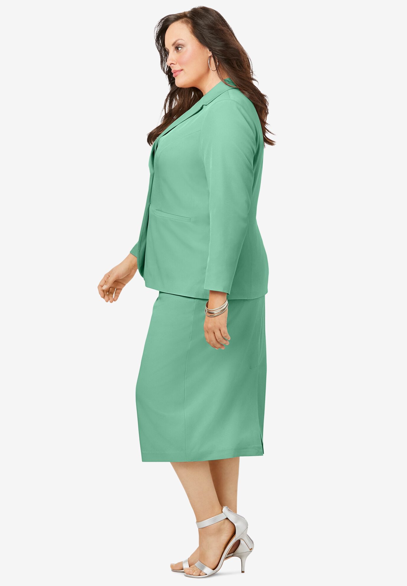 Two Button Skirt Suit Woman Within