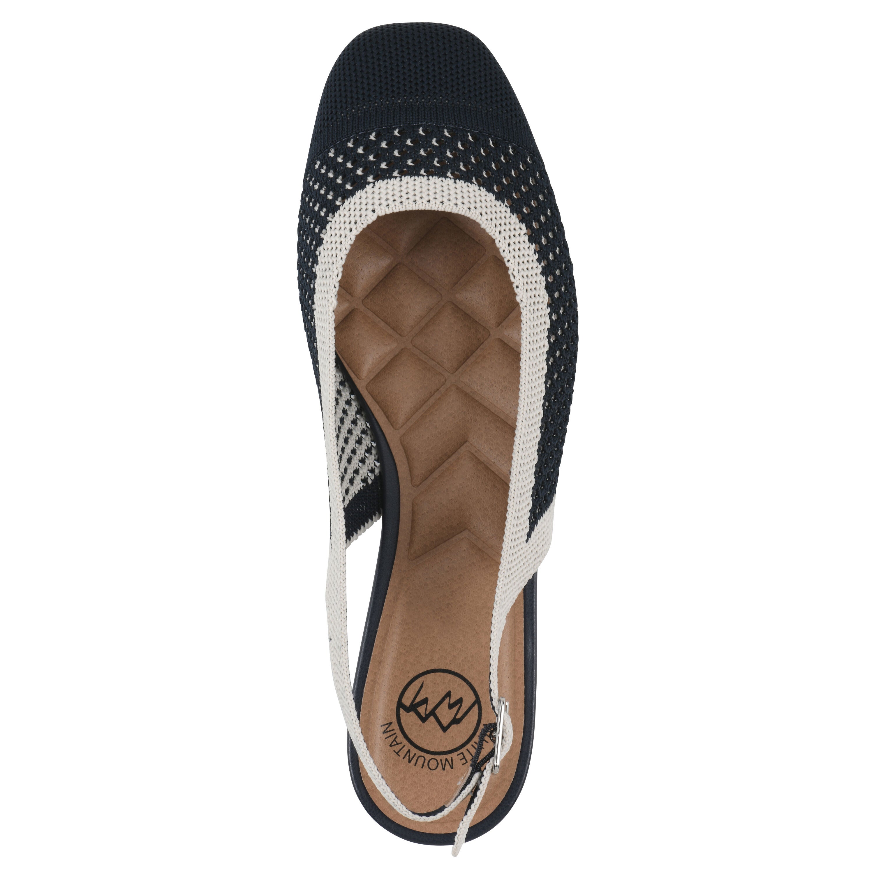 Bonie Sling Back Flat, NAVY CREAM MULTI, alternate image number 4