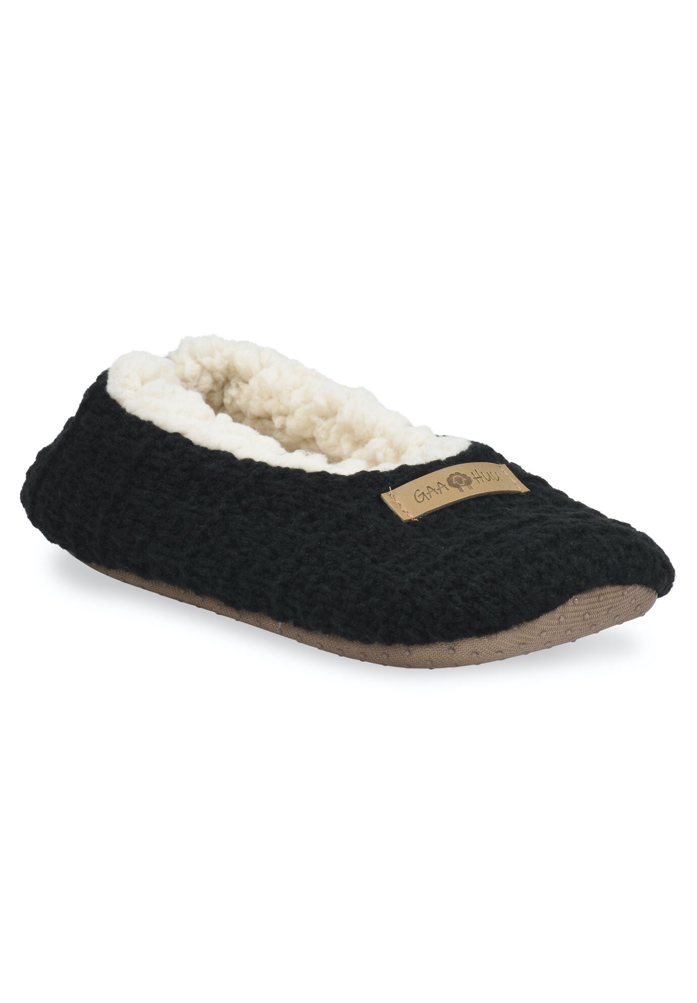 Textured Knit Ballerina Slipper, BLACK, hi-res image number 0