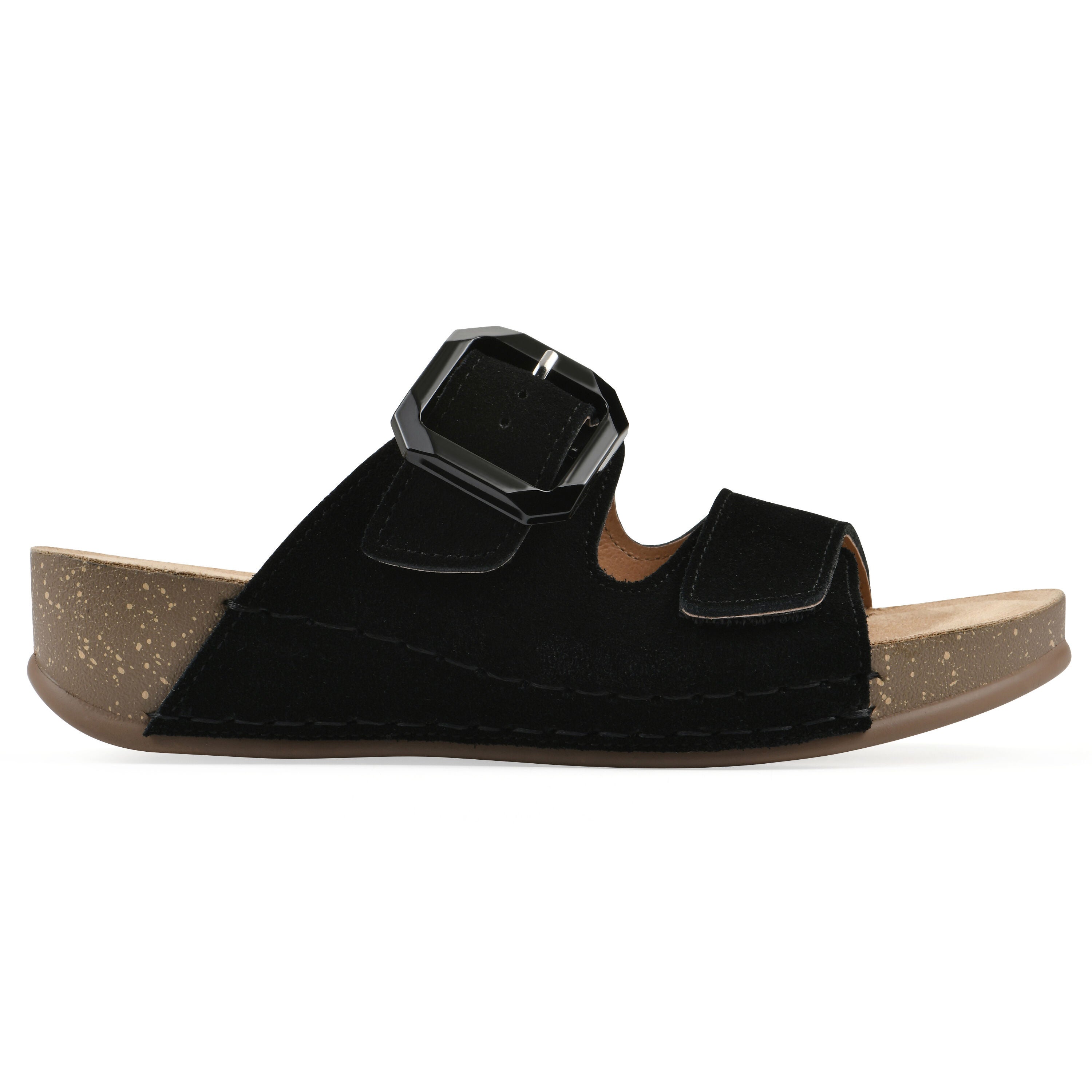 Fearful Slip On Wedge, BLACK SUEDE, alternate image number 2