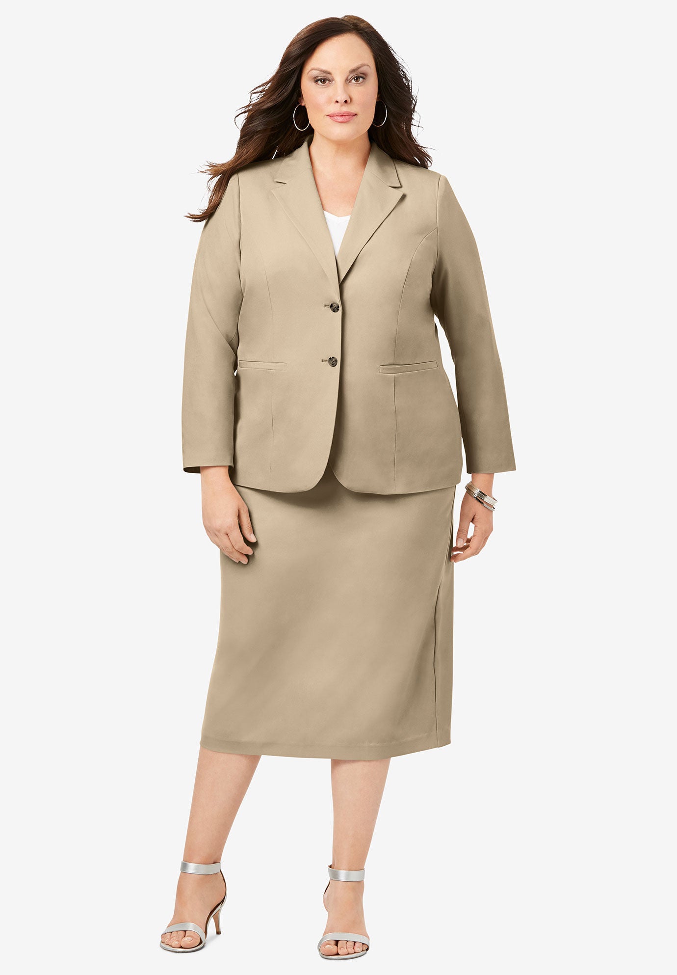 Two Button Skirt Suit Woman Within
