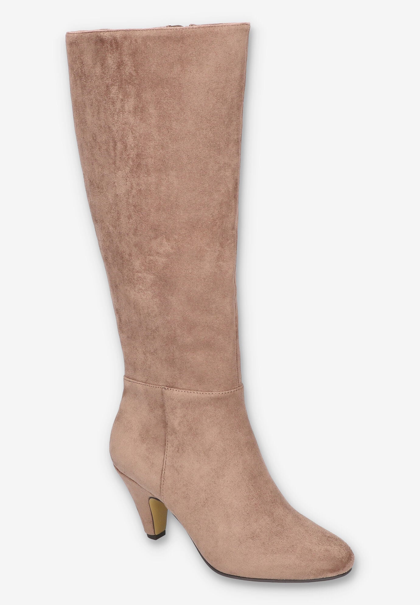 Corinne Tall Boot Contemporary Dress Heel Taupe Suede Woman Within