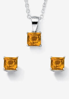 Birthstone Jewelry Set In .925 Silver