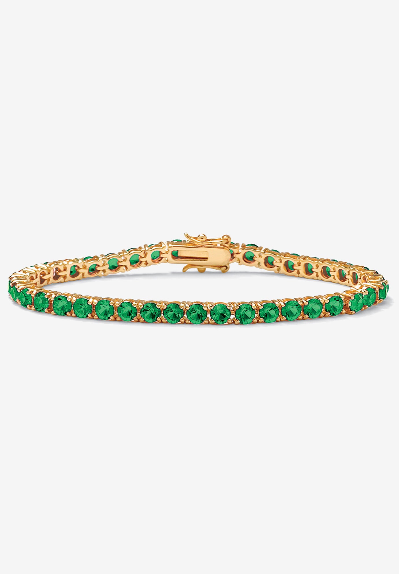 Birthstone Tennis Bracelet In Gold-Plated, MAY, hi-res image number 0