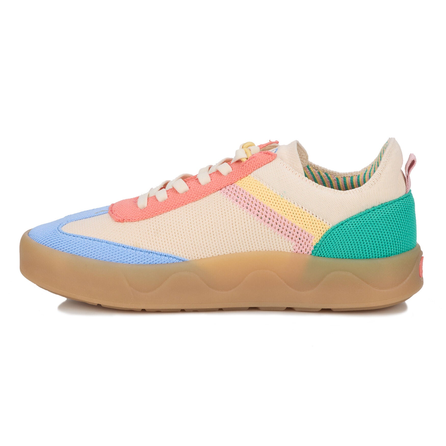 Stella Stretch Knit Sneaker, BEIGE PINK BLUE, alternate image number 4