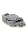 Berber Adjustable Fullfoot Open Toe Slipper, GREY, hi-res image number null