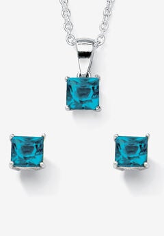 Birthstone Jewelry Set In .925 Silver