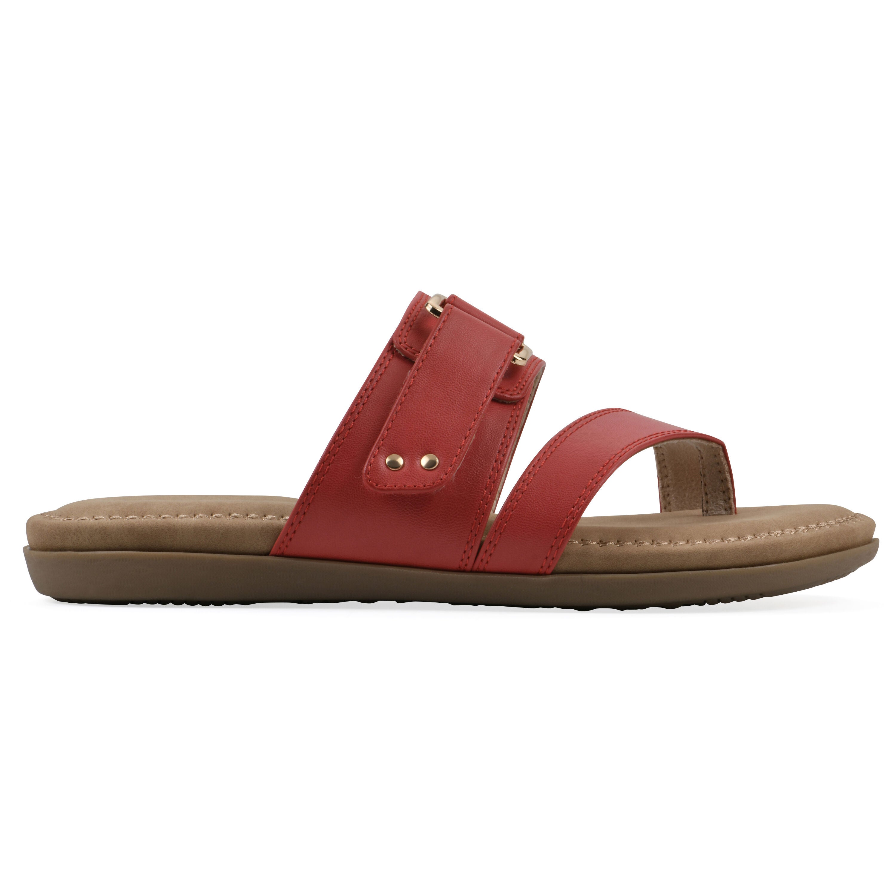 Fancify Slide Sandal, RED SMOOTH, alternate image number 2