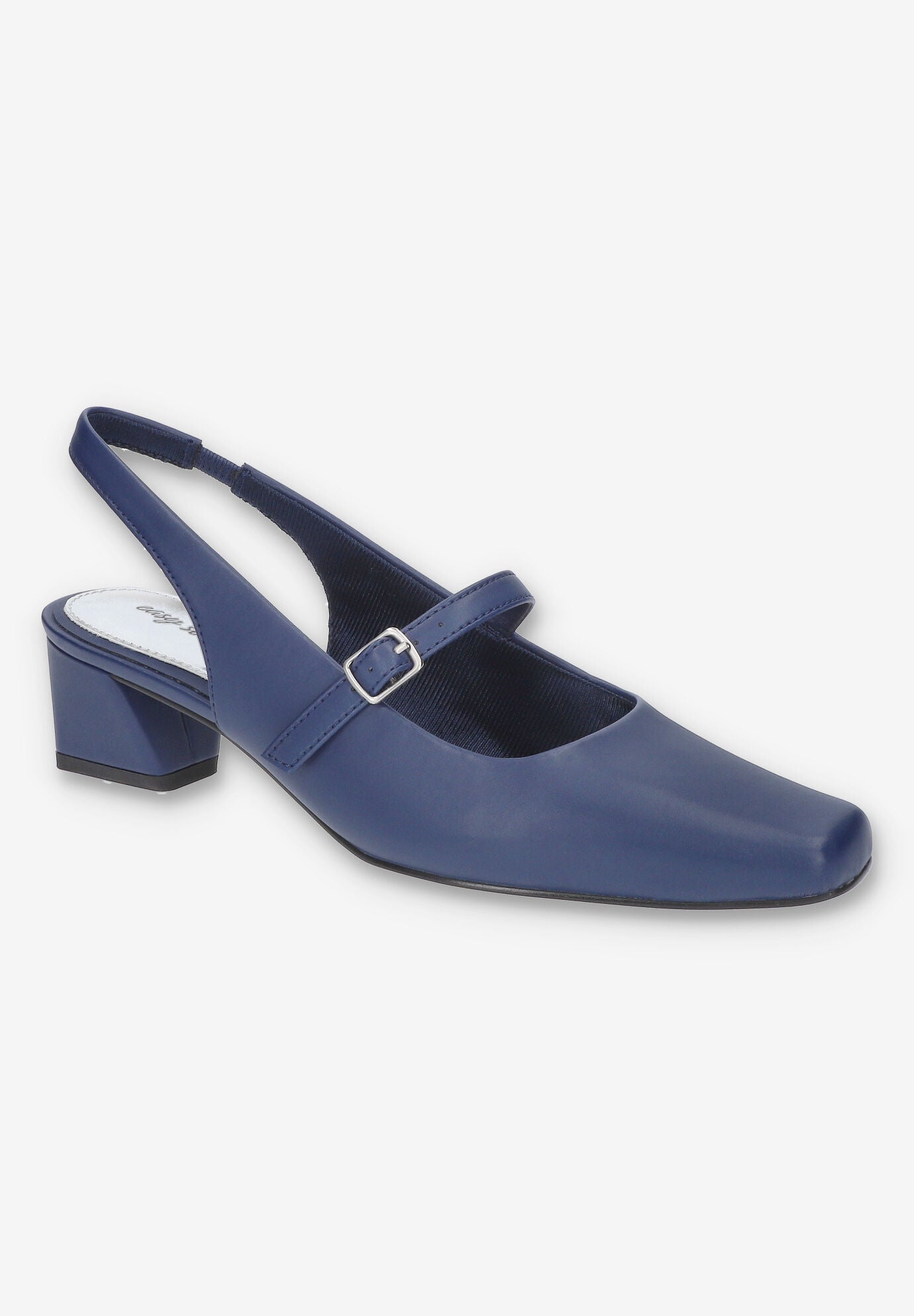 Cameo Sling Back Heel, NAVY SATIN, hi-res image number 0