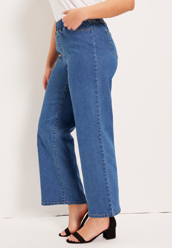 Contour Denim Wide-Leg Jean, , alternate image number null