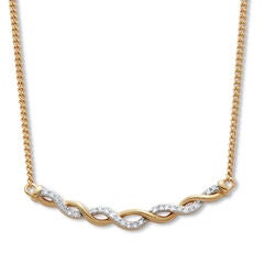 .12 TCW Diamond 18K Gold-Plated Sterling Silver Twisted Necklace 18 Inches