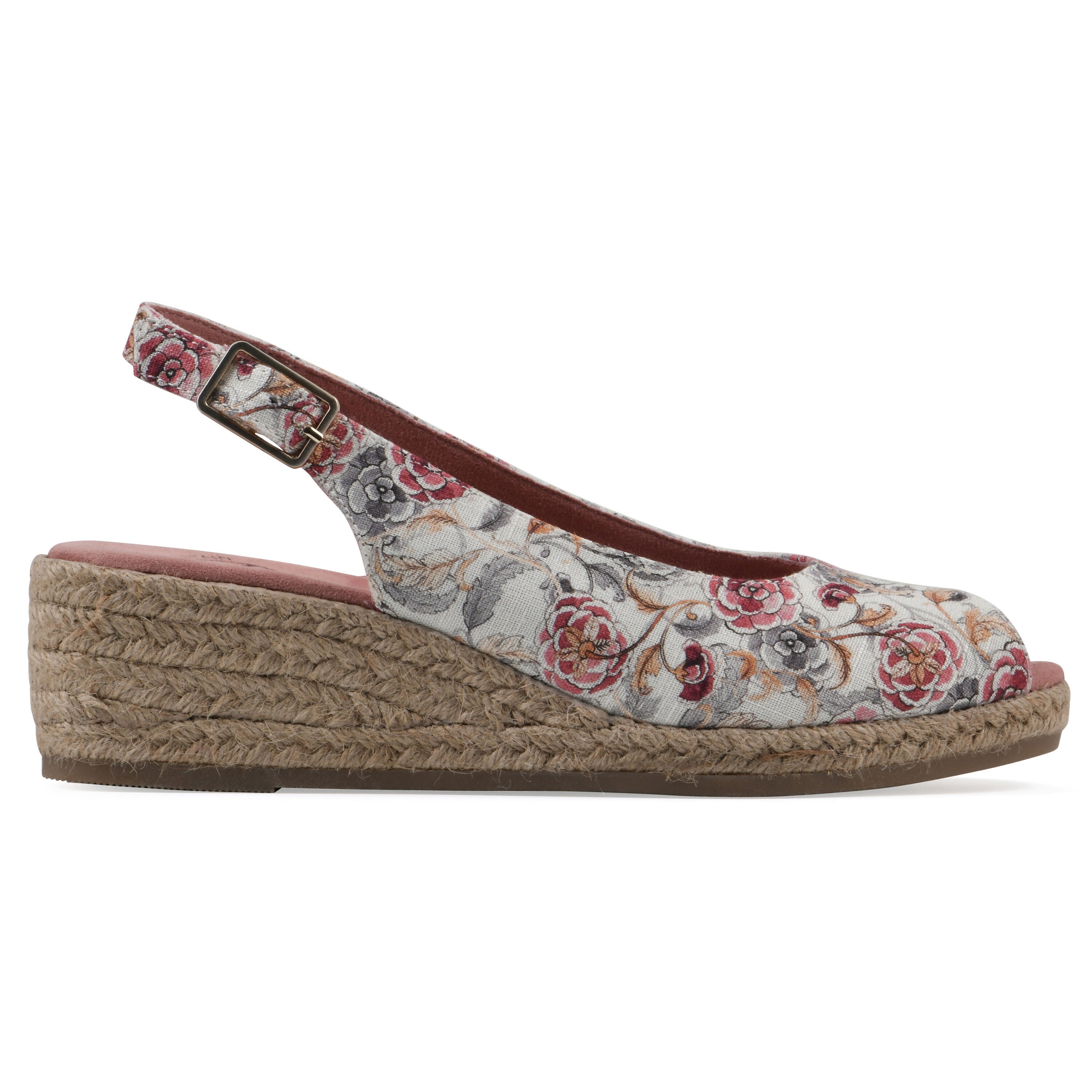 Maize Espadrille Wedge, BLUSH FLORAL FABRIC, alternate image number 2