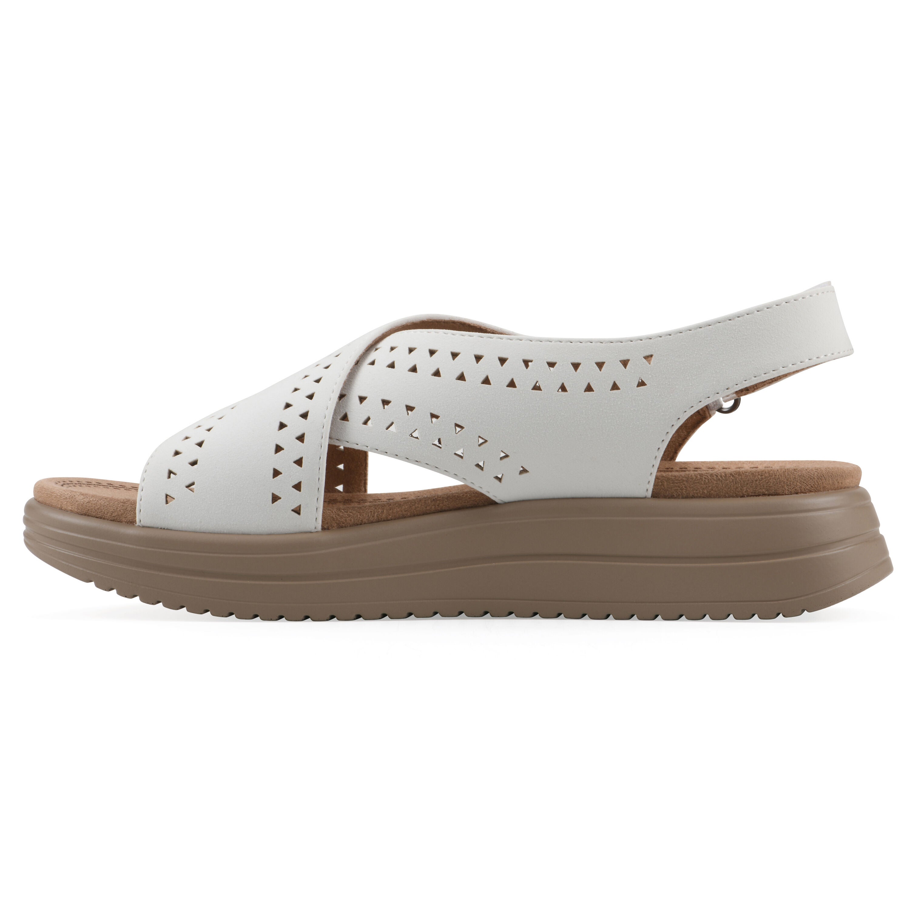 Haniya Flatform Sandal, WHITE NUBUCK, alternate image number 3