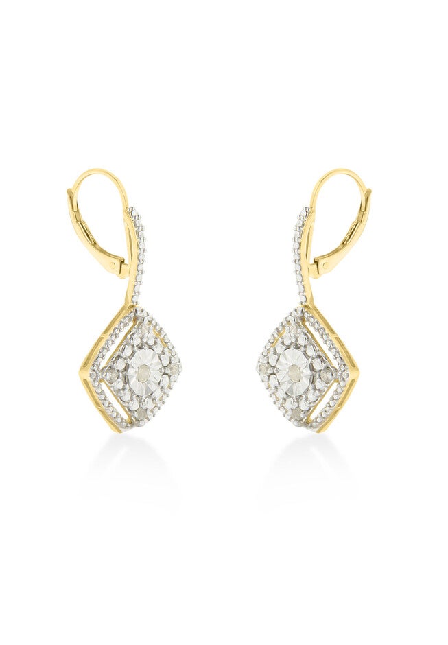 Silver Diamond Dangle Earring, , alternate image number 3