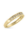 Yellow Gold Plated Sterling Silver Channel Set Round Champagne Diamond 11 Stone Band Ring, , on-hover image number null