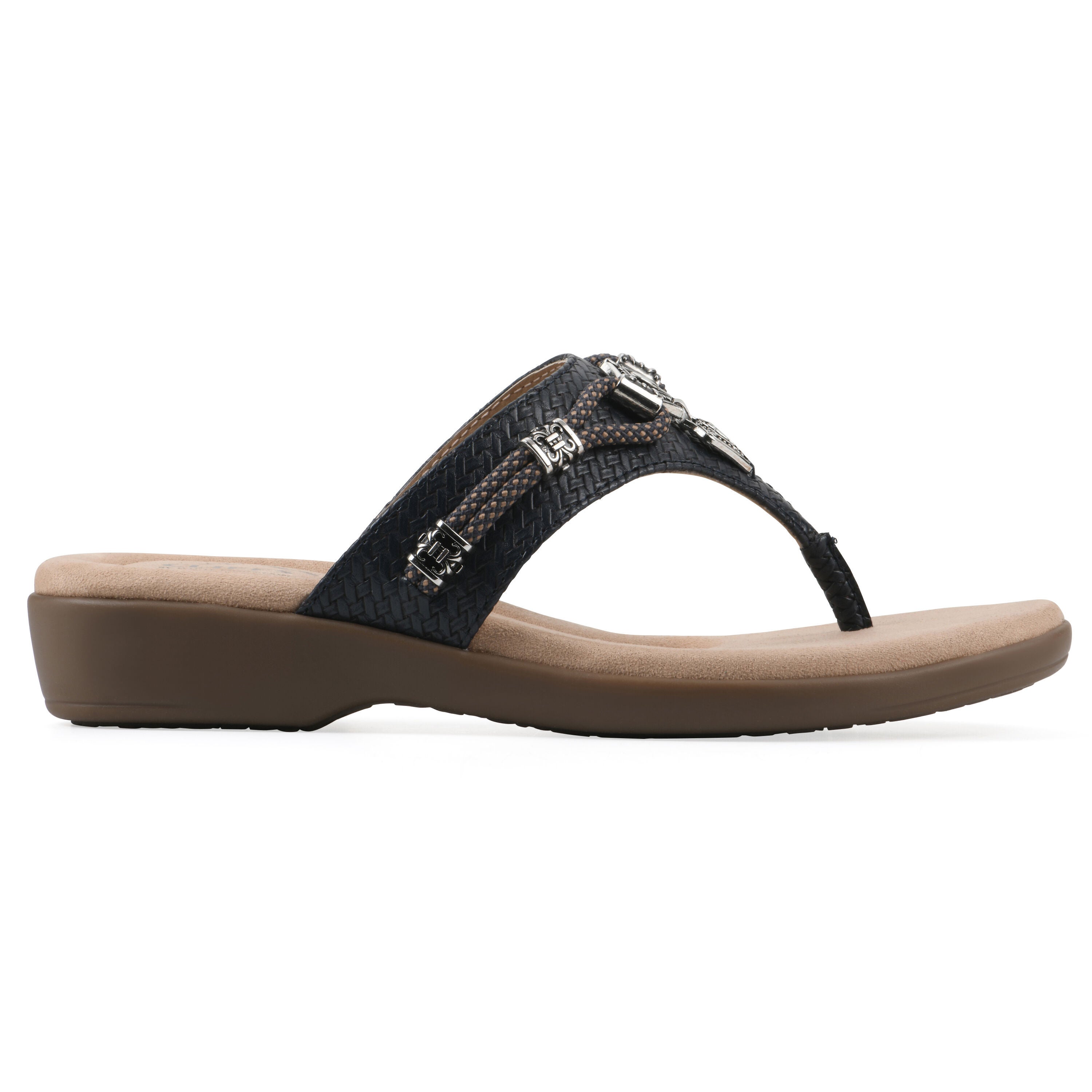 Bainah Thong Sandal, NAVY WOVEN, alternate image number 2