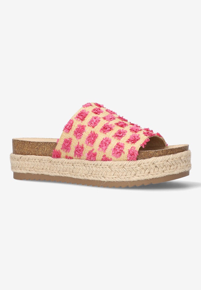Satara Sandal, NATURAL RAFFIA PINK, hi-res image number 0
