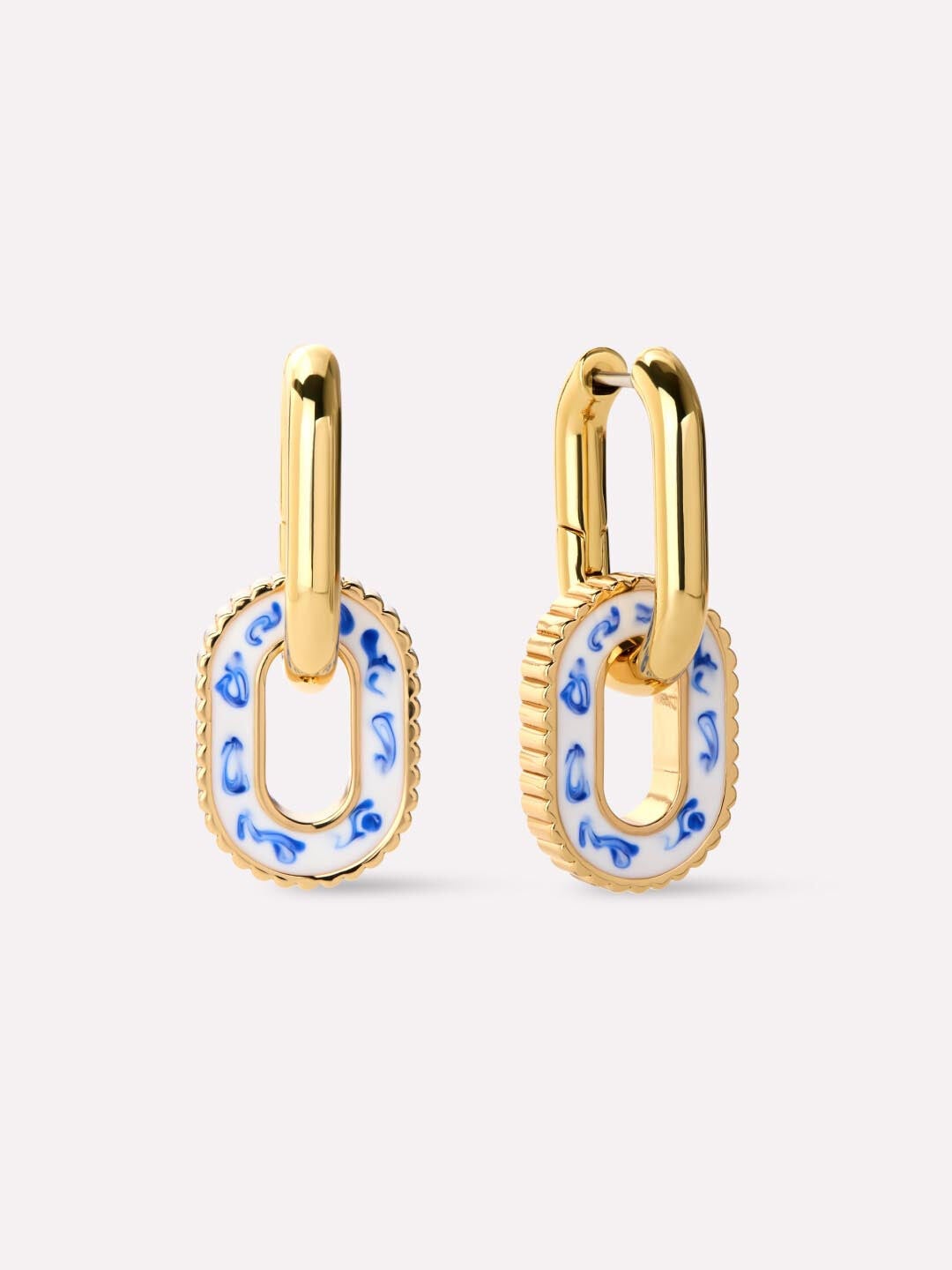 Double Hoop Earrings - Ash Double, MARBLE BLUE, hi-res image number 0
