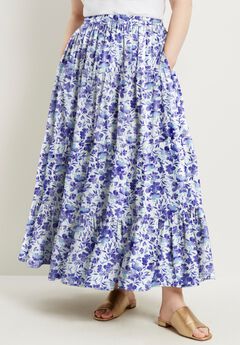 Plus Size Pleated Midi Skirts