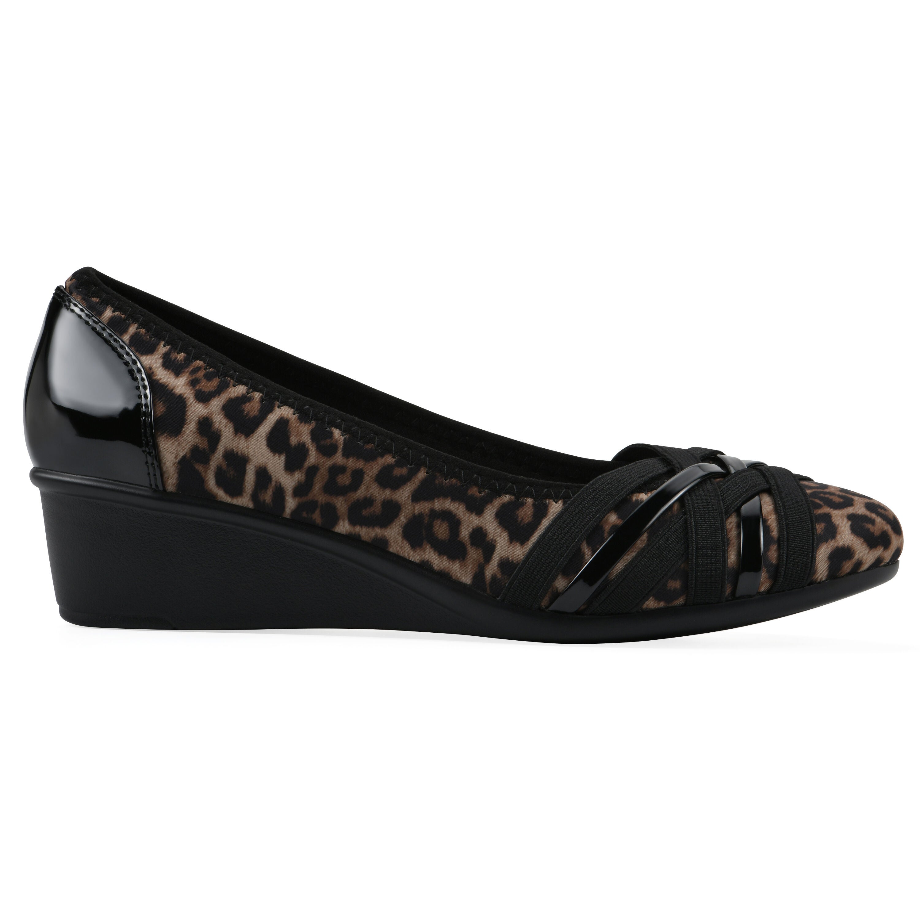 Bowie Wedge Pump, TAN LEOPARD PRINT, alternate image number 2