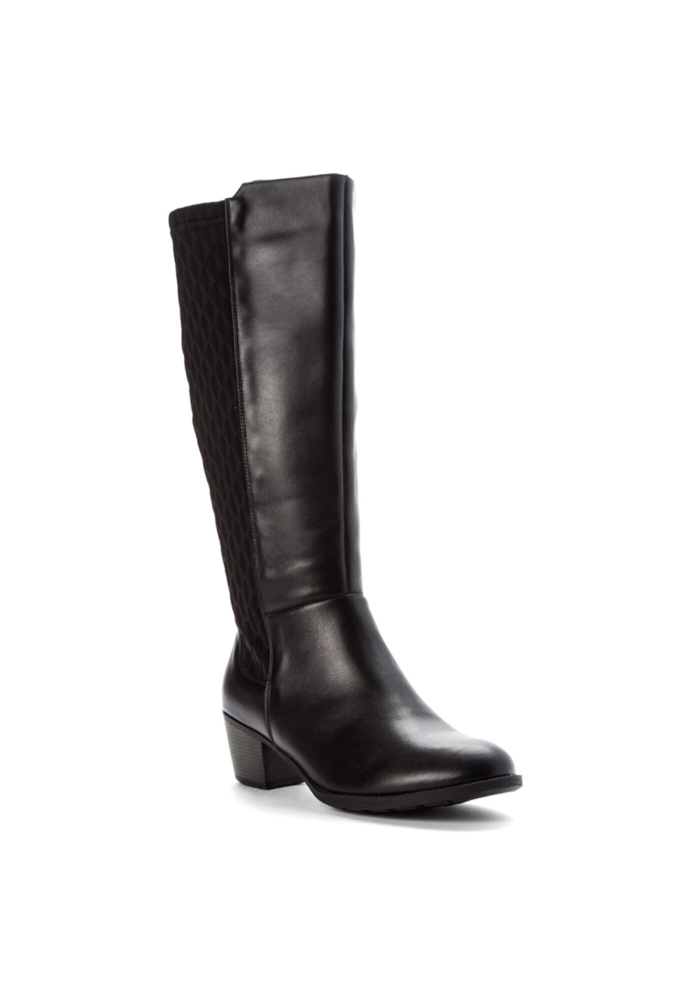 black wide calf boots