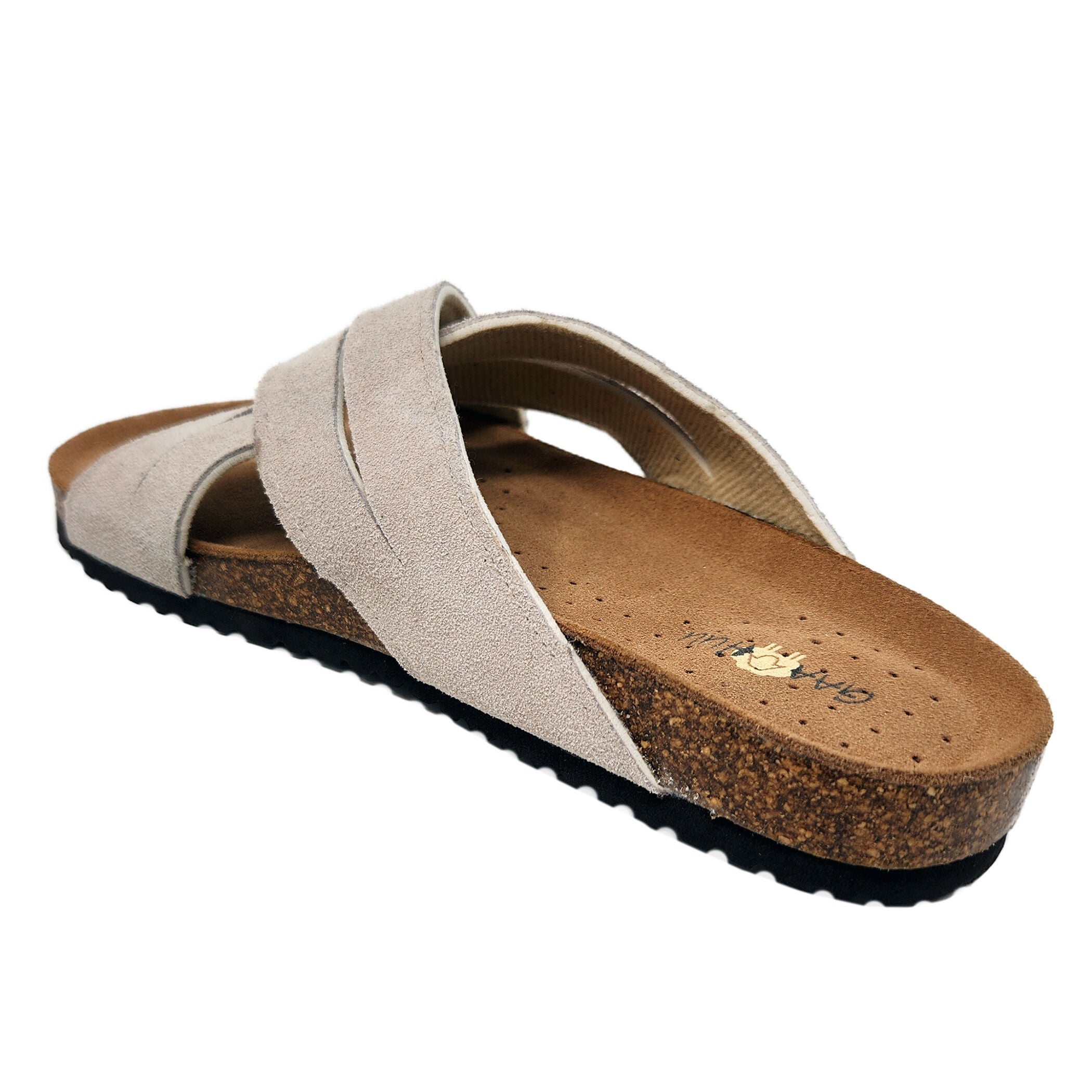 Leather Criss Cross Footbed Sandal, TAN, on-hover image number 1