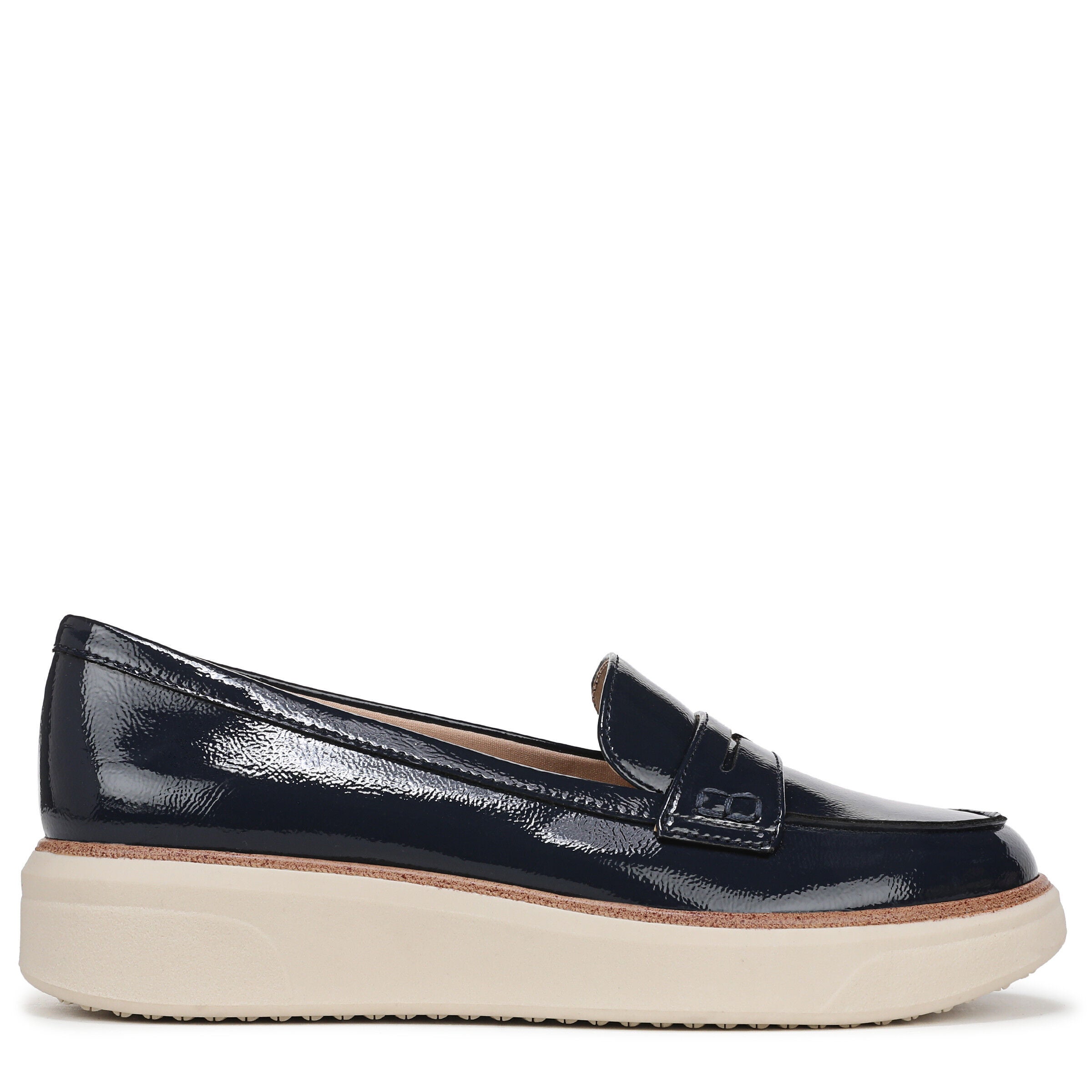 Chelsea Platform Flat, LUX NAVY LEATHER, alternate image number 3