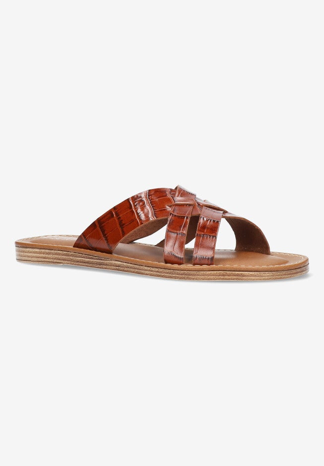 Kin-Italy Sandal, COGNAC CROCO LEATHER, hi-res image number null