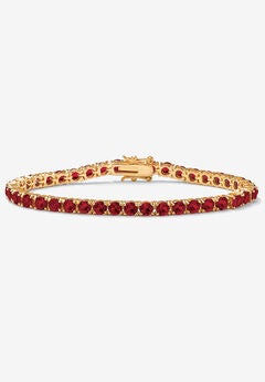 Birthstone Tennis Bracelet In Gold-Plated
