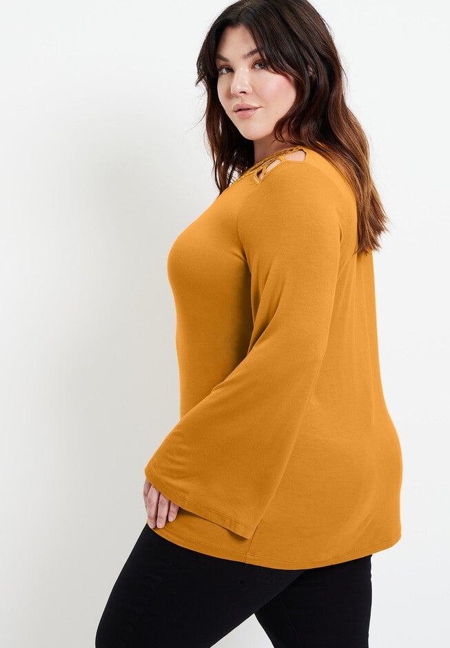 Embellished Cutout Top, , alternate image number 2