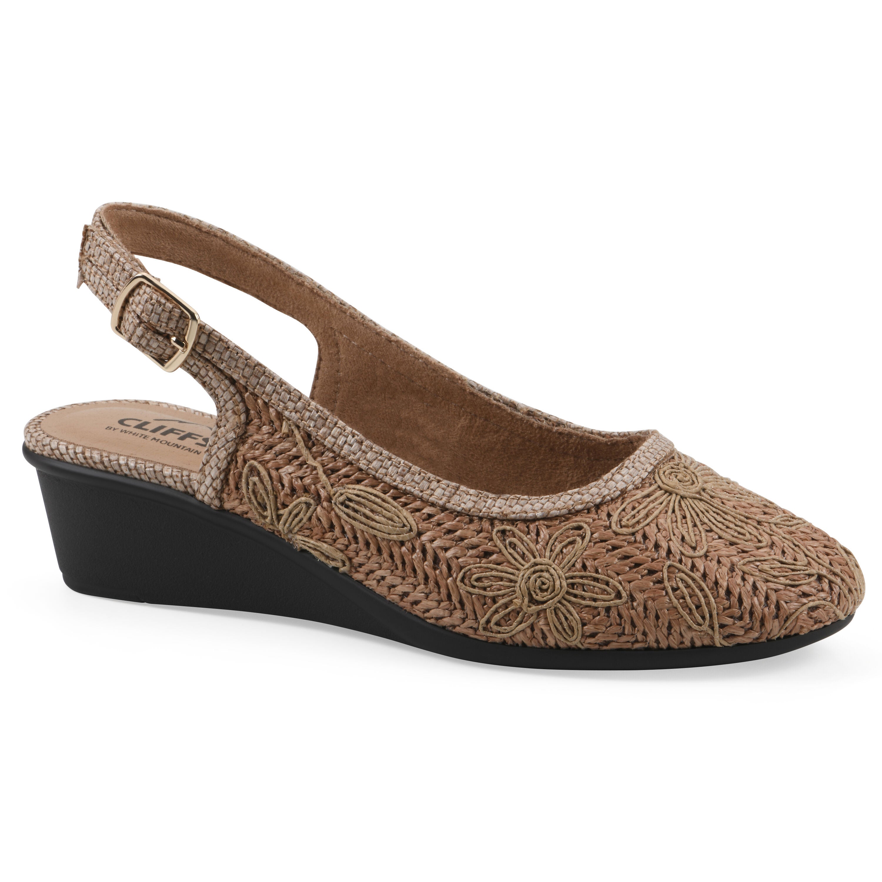 Boris Slingback Wedge, COGNAC FABRIC, hi-res image number 0