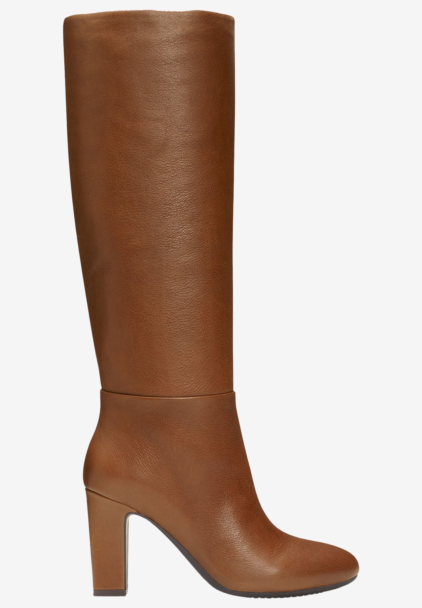 Wide Calf Leather Boots Hashtag Style Grey Leather Woman Within