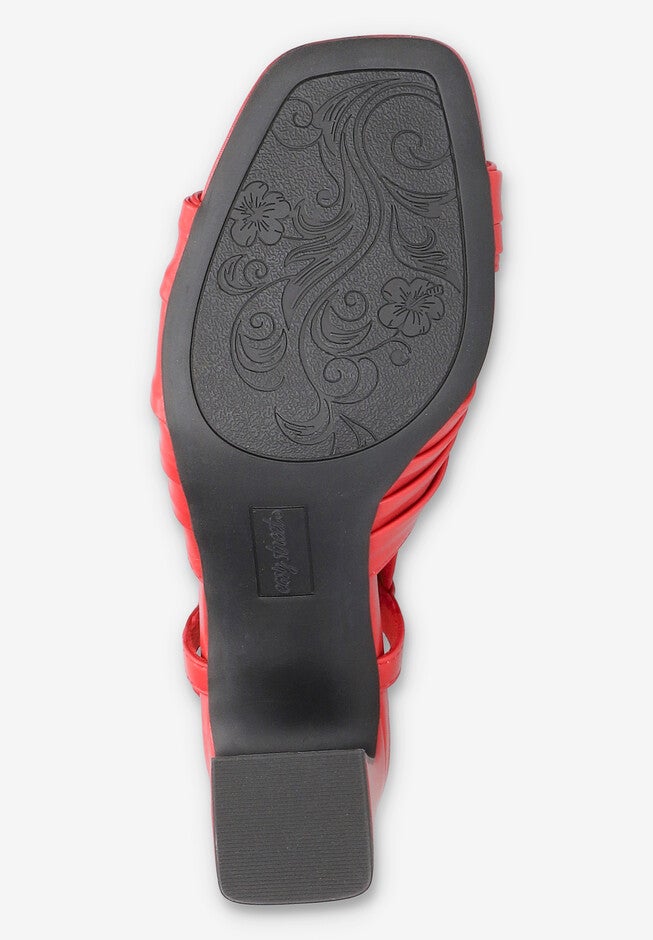 Lucie Square Toe Sandal, RED, alternate image number 5