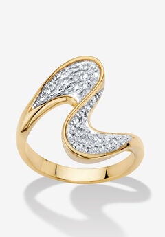 Diamond Accent Gold-Plated Freeform Bypass Ring