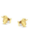 Yellow Gold Round Brilliantcut Diamond Espira Swirls Solitaire Push Back Stud Earrings, YELLOW GOLD, hi-res image number null
