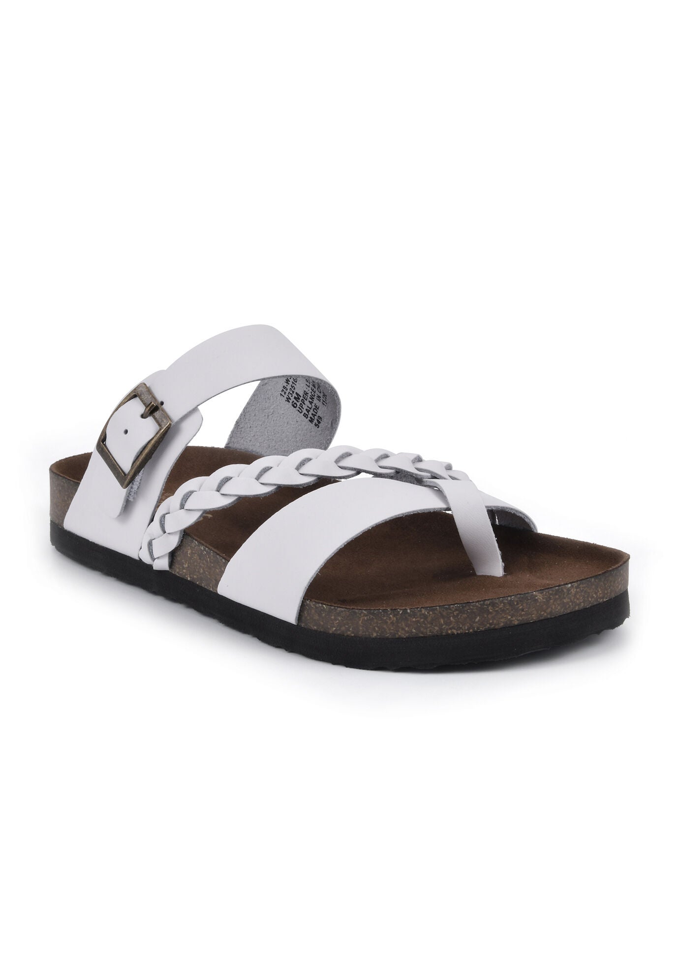 White Mountain Hazy Sandals, WHITE LEATHER, hi-res image number 0