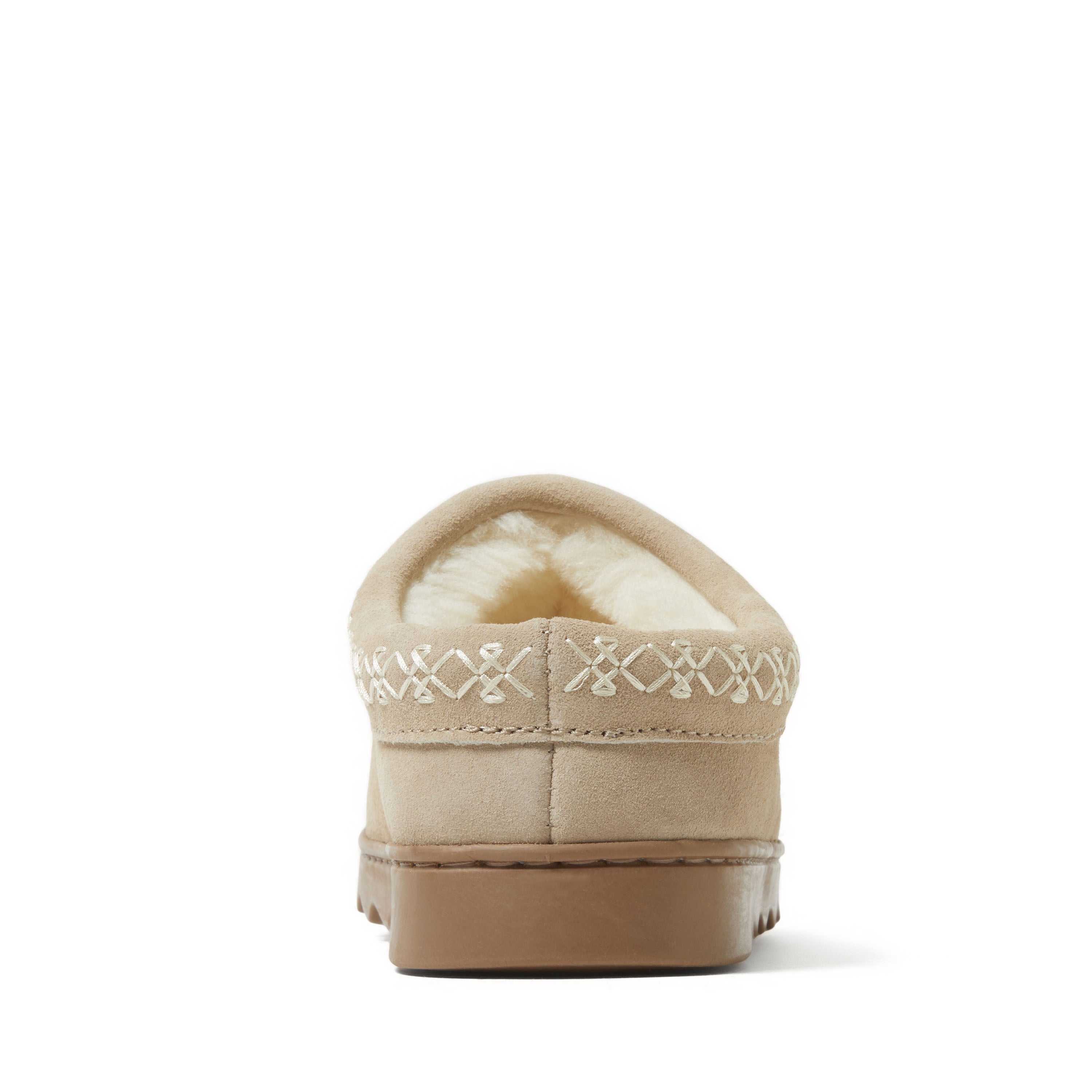 Doreen Genuine Suede Clog with Embroidery, SAND, on-hover image number 1